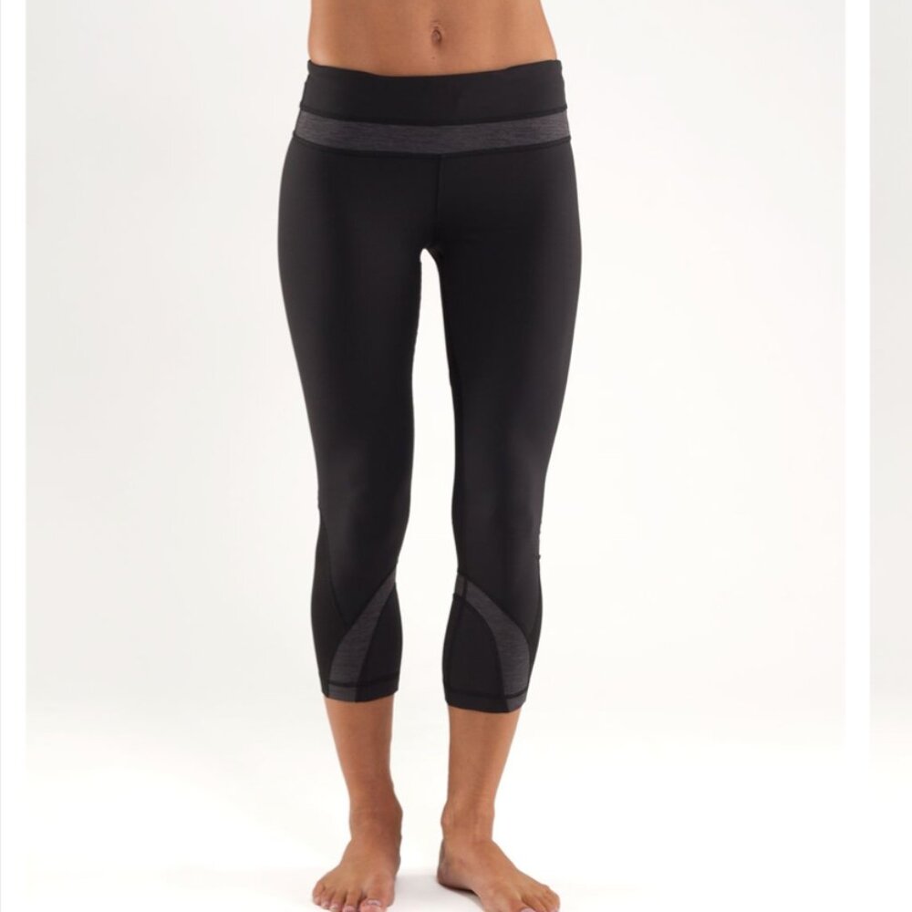 NWT Lululemon Run:Inspire Crop II SE in Black/Gray
